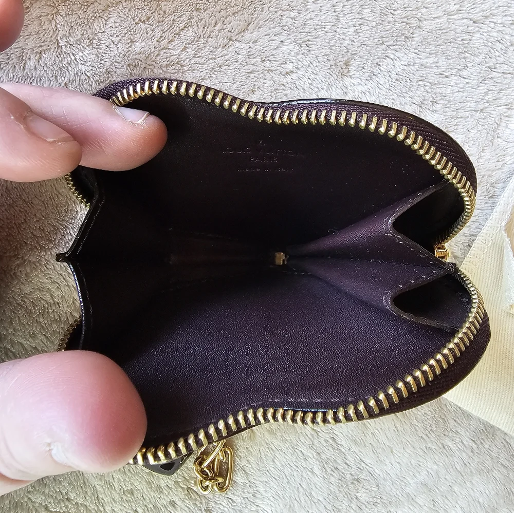 Louis Vuitton Vernis Purple Patent Leather Heart Coin purse